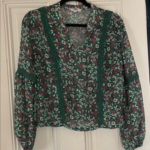 Sheer floral blouse